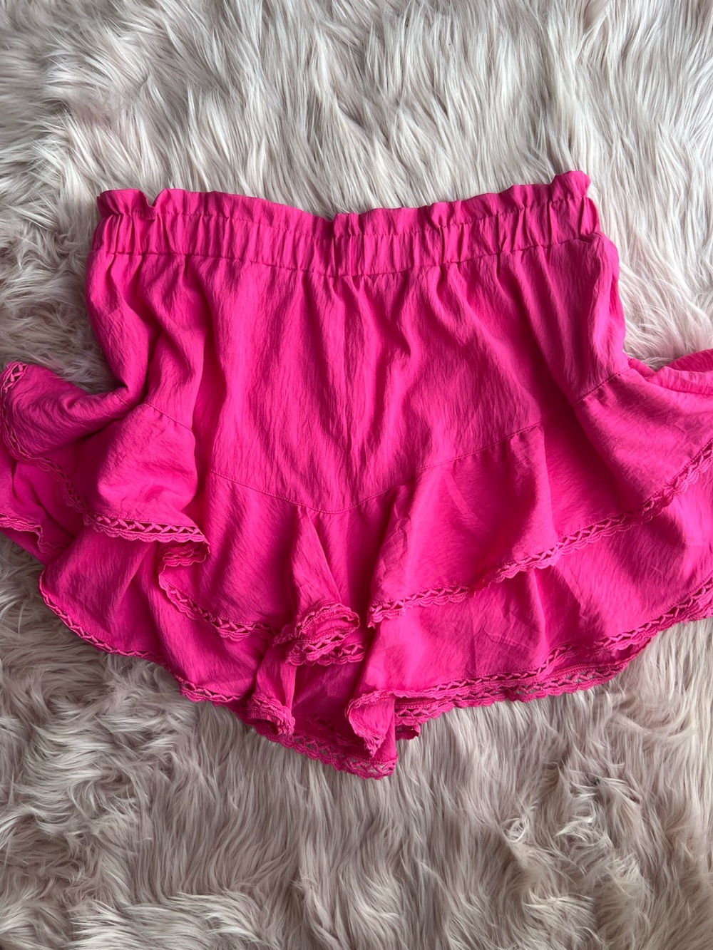Hot Pink Ruffle Tiered Skort